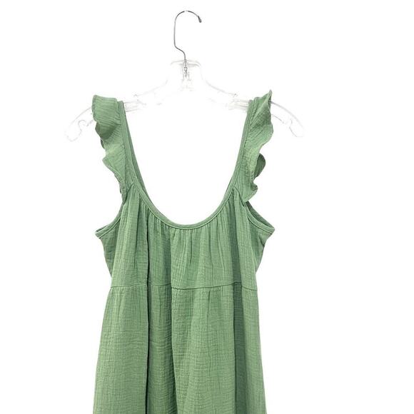 Marine Layer Jude Flutter Sleeve Dress Womens Medium Casual Flowy Green Jade - Picture 5 of 11